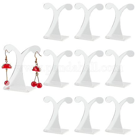 Acryl-Präsentationsständer für einzelne Ohrringe mit schräger Rückseite EDIS-WH0030-33B-1