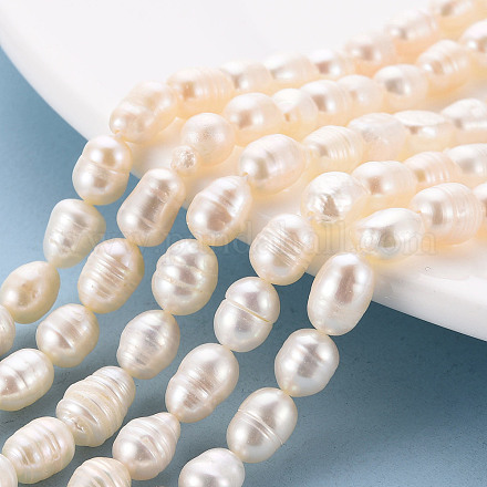 Fili di perle di perle d'acqua dolce coltivate naturali PEAR-S012-41E-1