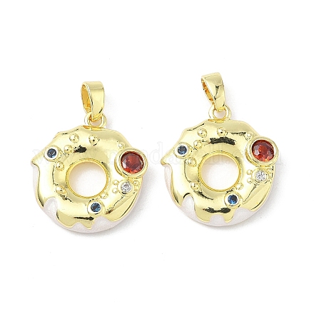 Латунь микропаве фианиты с подвесками из эмали KK-Z134-16G-02-1