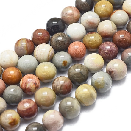 Chapelets de perles de jaspe natural ocean G-D0001-07-10mm-1