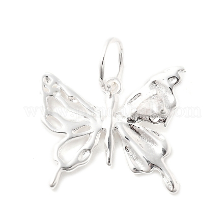 925 подвеска в форме бабочки из стерлингового серебра с прозрачными кубическими цирконами STER-S013-03S-1
