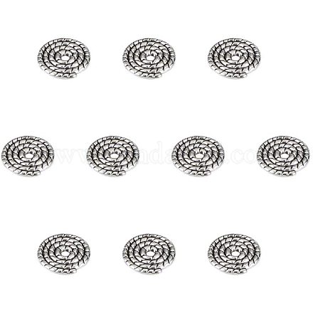 Pandahall 200 Uds cuentas espaciadoras de disco aleación tibetana plata antigua espaciadores redondos planos de joyería para la fabricación de joyas de pulsera TIBEB-PH0004-56-1