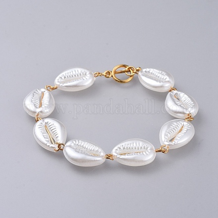 Acrilico imitato bracciali di perle BJEW-JB04580-1