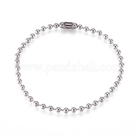 304 Stainless Steel Ball Chain Bracelets STAS-D233-01P-1