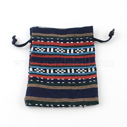 Tela estilo bolsas bolsas de embalaje de cordón étnicos X-ABAG-R006-10x14-01A-1