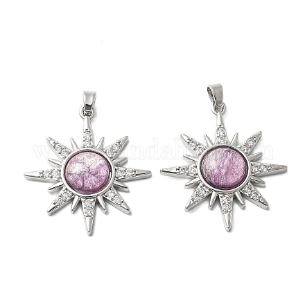 Латунный микропаве кубический цирконий с подвесками из смолы KK-Z103-09P-02-1