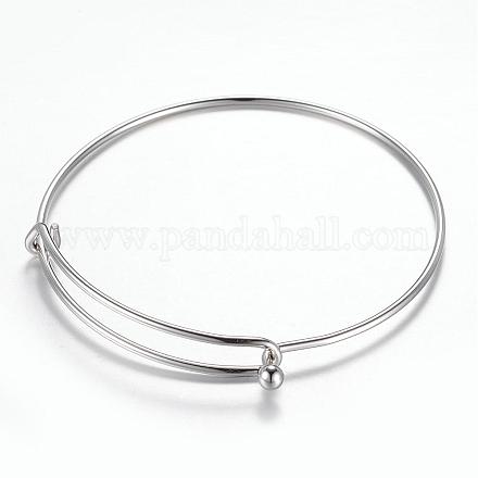 Bracelet extensible réglable en 304 acier inoxydable fabrication de bracelet BJEW-G515-03P-1