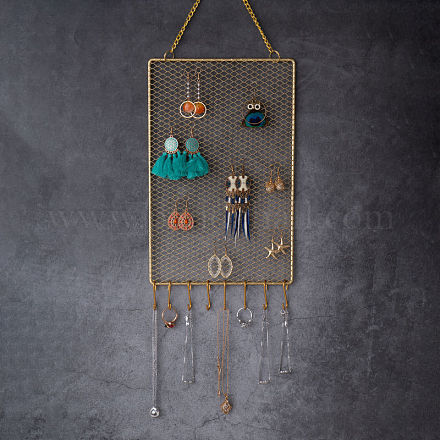 Rectangle Metal Jewelry Display Mesh Hanging Rack PAAG-PW0010-004B-1