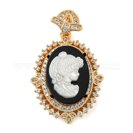 Латунные микропаве прозрачные подвески с фианитом KK-N254-103G-1