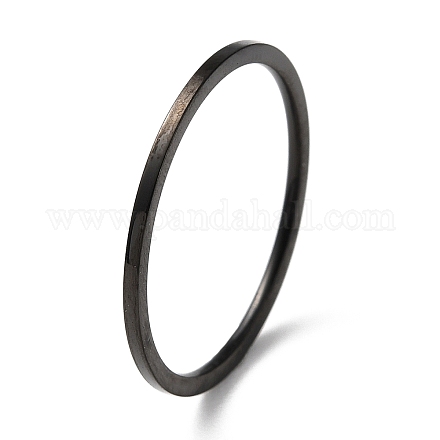 Placcatura ionica (ip) 304 anello da dito semplice a fascia semplice in acciaio inossidabile per donna uomo RJEW-F152-05B-1