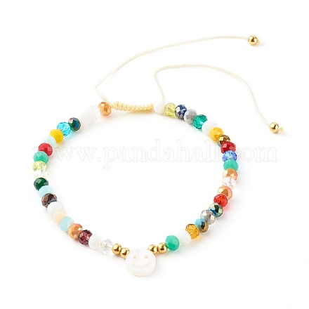 Bracelets de perles tressées en fil de nylon de verre électrolytique BJEW-JB06360-05-1