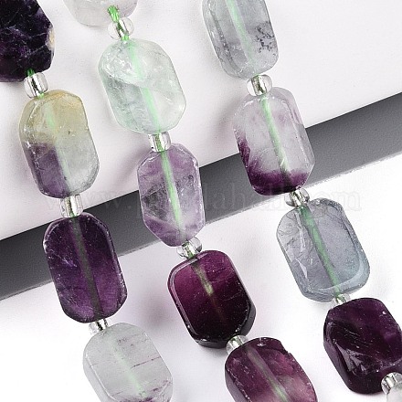 Природных красочные флюорита бисер нитей&nbsp;G-C098-A35-01-1