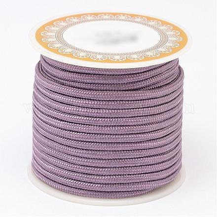 編み込みポリエステルコード  ラウンド  紫色のメディア  3mm  約8.74ヤード（8m）/ロール OCOR-D005-08-1