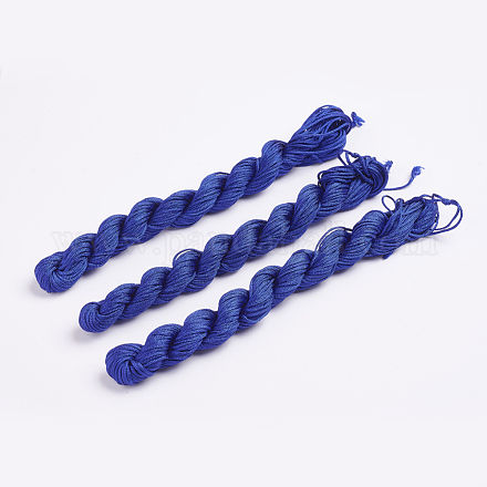 ナイロン糸  作るカスタム織りブレスレットのためのナイロン製のアクセサリーコード  ブルー  1mm  約26.24ヤード（24m）/バンドル  10のバンドル/袋  約262.46ヤード（240m）/バッグ NWIR-R002-1mm-1-1