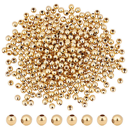 Unicraftale 400pcs 4mm golden round spacer beads 304 in acciaio inossidabile perline sciolte rondelle small hole spacer bead smooth beads trovare per fai da te braccialetto collana creazione di gioielli STAS-UN0001-64G-1