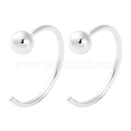 999 orecchini in argento fine con passante&nbsp;EJEW-P296-26A-S-1