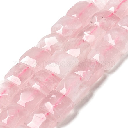 Granos naturales de abalorios de cuarzo rosa G-G980-11-1