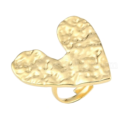 Ионное покрытие (ip) текстурированное сердце из нержавеющей стали 304 регулируемые кольца для женщин RJEW-H231-02G-1