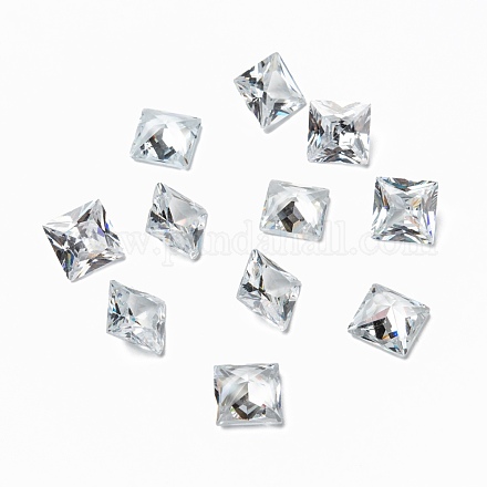 Square Shaped Cubic Zirconia Pointed Back Cabochons ZIRC-R008-10x10-02-1