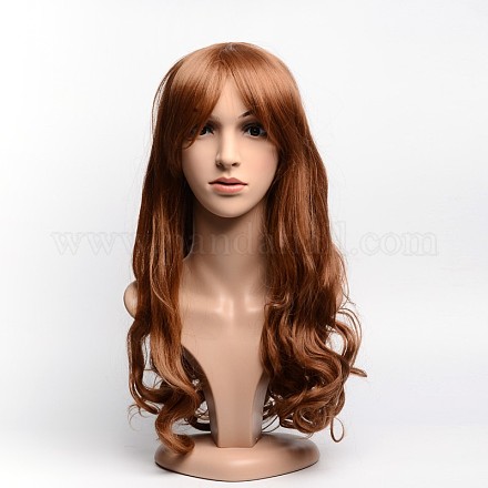 Únicos de las mujeres cosplay largas pelucas de pelo de fibra de alta temperatura para el cabello rizado partido OHAR-I005-26-1