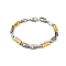 201 Stainless Steel Link Chain Bracelets, with 304 Stainless Steel Clasps, Golden & Stainless Steel Color, 8-3/4 inch(22.2cm)