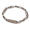 Tarnish Resistant 201 Stainless Steel Column Link Chain Bracelets, with 304 Stainless Steel Clasps, Stainless Steel Color, 8-7/8 inch(22.5cm)