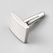 Brass Cufflinks, Rectangle, Platinum, 28mm
