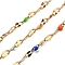 304 Stainless Steel Dapped Chains, with Enamel, Soldered, with Spool, Real 18K Gold Plated, Colorful, 2mm
