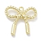 Rack Plating Alloy Pendants, Lead Free & Cadmium Free & Nickel Free, Bowknot Charms, Golden, 18.5x20x4.5mm, Hole: 1.5mm