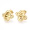 Ion Plating(IP) 304 Stainless Steel Stud Earrings, Real 14K Gold Plated, 15.5x17.5mm