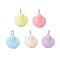 Shell Shape Plastic Pendants, with Iron Loops, Platinum, Mixed Color, 18.5x13.5x6.5mm, Hole: 2.8mm