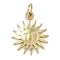 Ion Plating(IP) 304 Stainless Steel Charms, with Jump Ring, Sun Charm, Real 14K Gold Plated, 14x11x2mm, Hole: 3mm