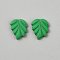 Opaque Resin Cabochons, Leaf, Green, 18.5x15.5x4mm