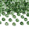 10G Electroplate Transparent Colours Rainbow Glass Seed Beads, Donut, Dark Green, 6.5x3mm, Hole: 1.2mm, about 10g
