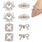 4 Styles Alloy Crystal Rhinestone Shoe Decoration, Detachable Shoe Buckle Clips, with Iron Findings, Platinum, 55x62x10mm