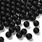 Frosted Plastic Imitation Pearl Beads, Round, Black, 8mm, Hole: 1.4mm