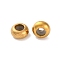 Ion Plating(IP) 202 Stainless Steel Beads, with Rubber Inside, Slider Beads, Rondelle, Golden, 6x3mm, Hole: 1.2mm