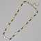 Christmas Theme Glass & Imitation Pearl & Brass LOVE Star Beaded Necklaces, Colorful, 16.54 inch(42cm)