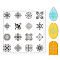 Silicone Clay Texture Mat, Clay Modeling Pattern Pad, Mixed Shapes, 140x140x3mm