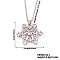 Elegant Brass Cubic Zirconia Snowflake Pendant Necklaces, Perfect for Christmas and Valentine's Day Gifts, Platinum, Pink, 15.75 inch(40cm)