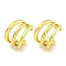 Brass Cuff Earrings, for Women, Real 18K Gold Plated, 12x9.5mm