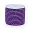 Polyester Cord, Twisted Cord, Purple, 3mm, about 5.46 yards(5m)/roll
