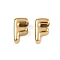 304 Stainless Steel Charms, Letter, Ion Plating(IP), Real 18K Gold Plated , Letter F, 7.5x4.5x3.5mm, Hole: 1.8mm