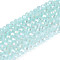Baking Electroplate Glass Beads Strands, AB Color, Faceted, Rondelle, Light Cyan, 2.9~3.3x2mm, Hole: 0.7mm, about 135~140pcs/strand, 32~34cm