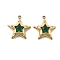 304 Stainless Steel Micro Pave Cubic Zirconia Pendants, Star, with Rhinestone, Ion Plating(IP), Real 18K Gold Plated, 16.5x15x5mm, Hole: 1.5mm