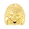 Brass Spacer Beads, Lion, Real 18K Gold Plated, 14x12.5x7.5mm, Hole: 1.6mm