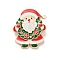 Santa Claus with Christmas Wreath Enamel Pins, Alloy Lapel Pins for Backpack Clothes, Colorful, 42x33mm