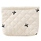 Nylon Makeup Bag, Packing Zipper Bags, Cosmetic Stationery Storage Bag, Rectangle, Beige, 26x21x1.7cm