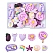 30Pcs 10 Styles Opaque Resin Decoden Cabochons, Heart & Flower & Eggplant, Mixed Shapes, Purple Color Palette, Mixed Color, 15.5~34.5x12~31x2.5~8.5mm, 3pcs/style