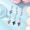 6Pcs Synthetic Turquoise Cross Pendants Decorations, with Alloy Lobster Claw Clasps, Mixed Color, 45mm